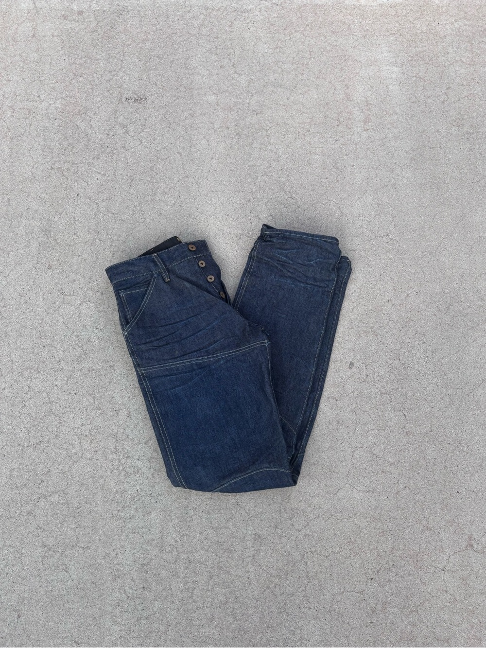 G-Star Women's Dark Blue Skinny Jeans with Button Fly
